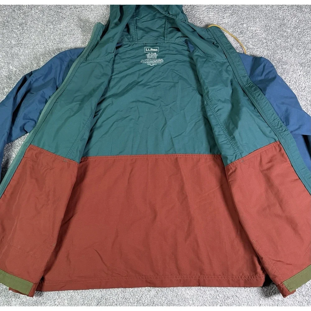 LL Bean Mountain Anorak Aztec Windbreaker Jacket Women's 1X Plus Colorblock